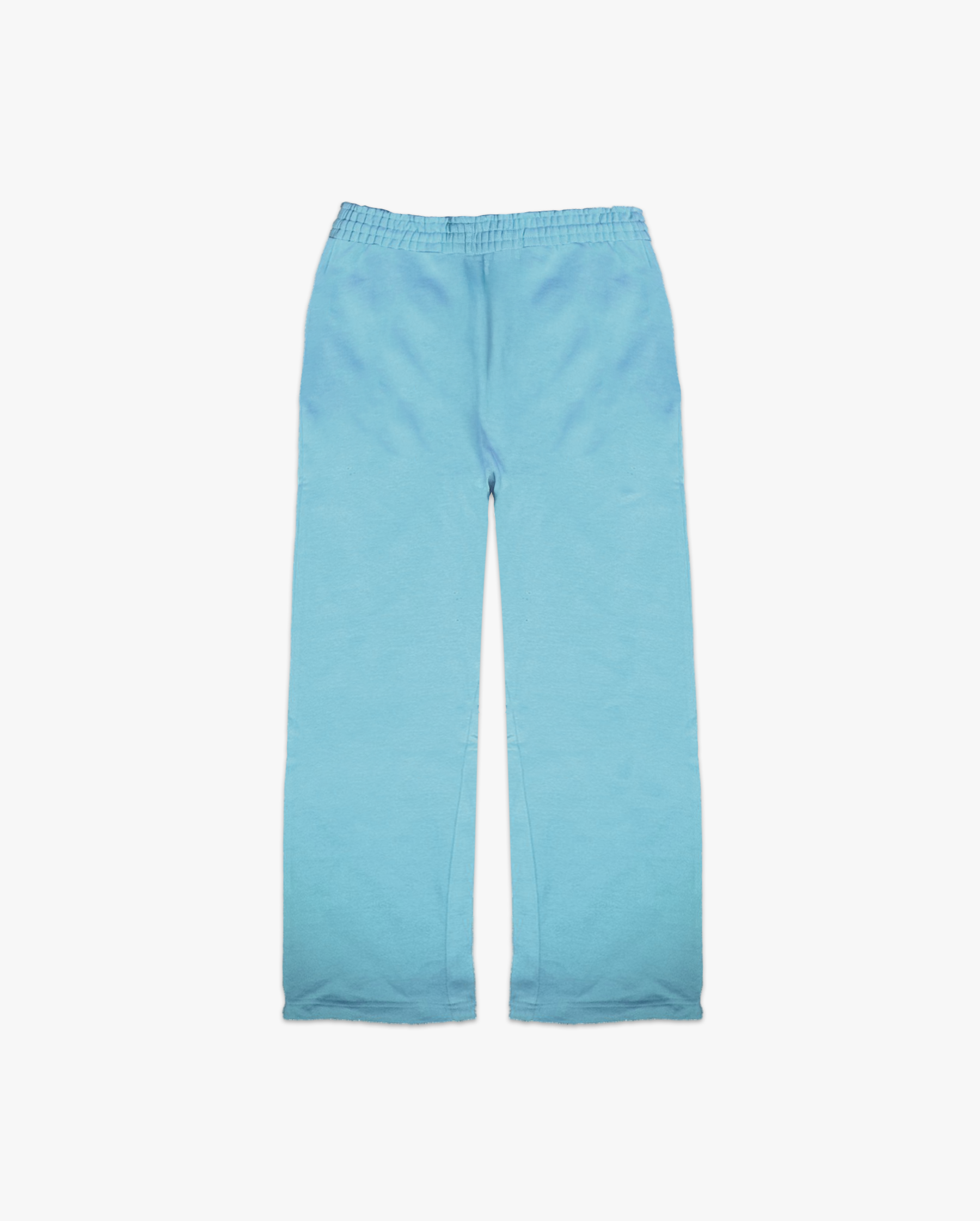 Wave Esports pastel blue straight-leg sweatpants, back flat lay