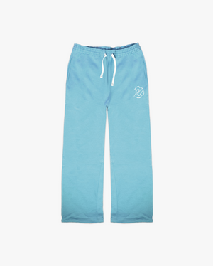 Wave Esports pastel blue straight-leg sweatpants, front flat lay
