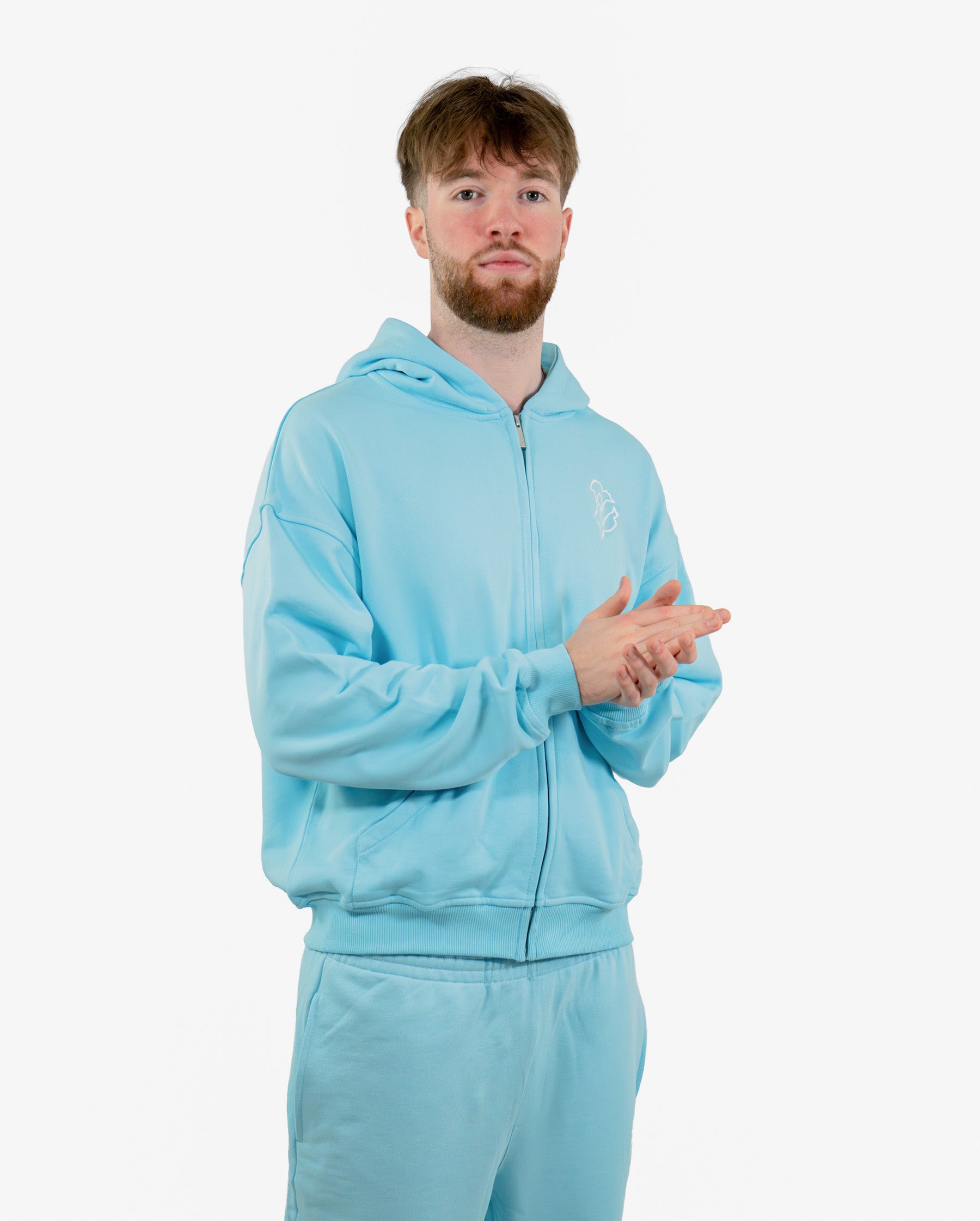 Wave Blue Zip Hoodie