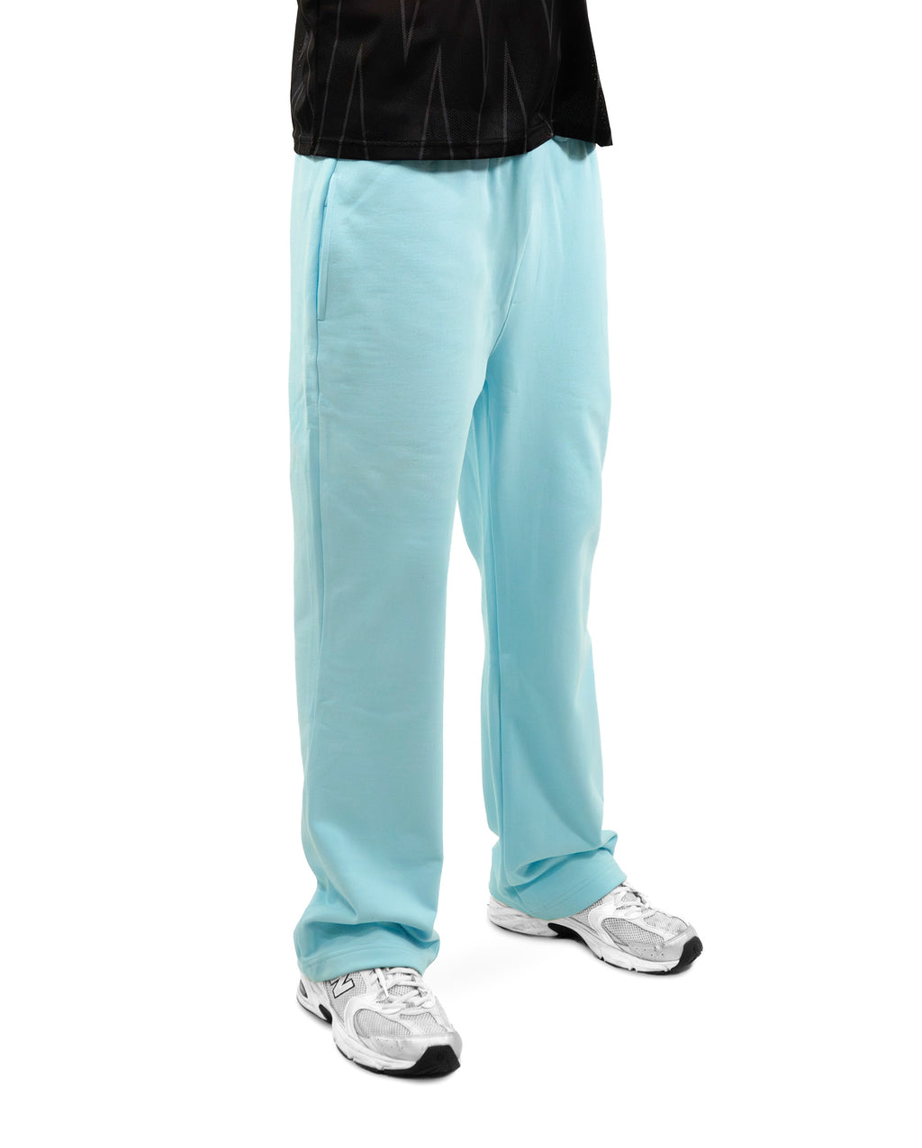 Wave Esports pastel blue straight-leg sweatpants, TanteChanti close up