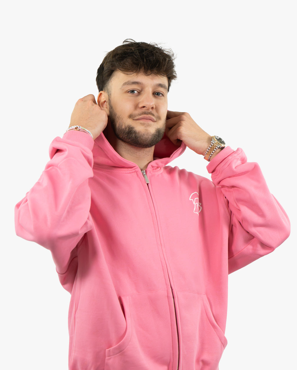 Wave Pink Zip Hoodie
