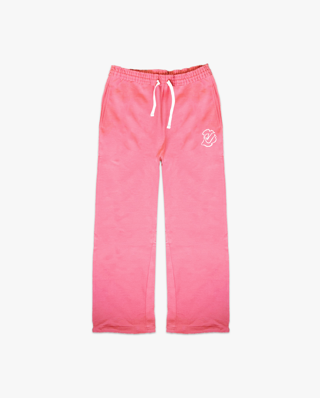 Wave Esports baby pink straight-leg sweatpants, front flat lay
